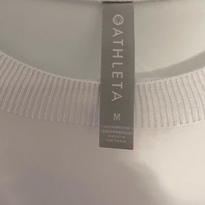 White athleta medium zephyr crop tee brand new with tags
